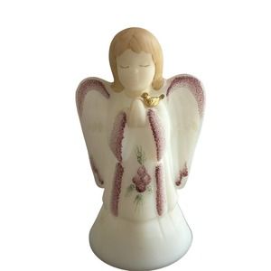 Fenton: Hand painted Praying Angel figurine‎ by M. Shaffer, 6"